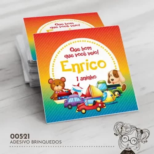 Adesivo Quadrado Brinquedos - 00521