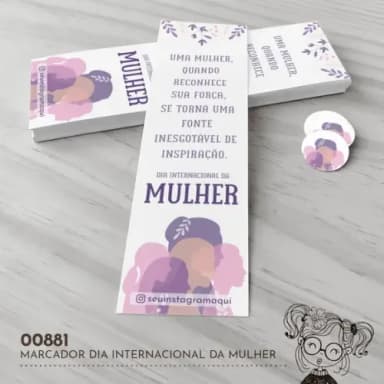 Marcador de Livro Dia Internacional da Mulher - 00881