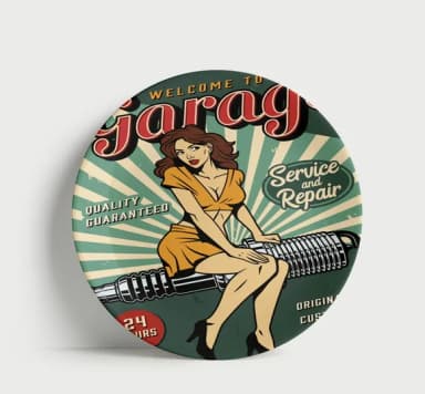Prato Decorativo Garage Service And Repair - Porcelana 21cm