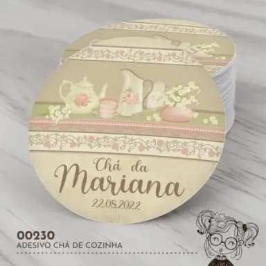 Adesivo Redondo Chá de Cozinha - 00230