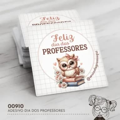 Adesivo Quadrado Dia dos Professores - 00910