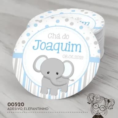 Adesivo Redondo Elefantinho - 00520