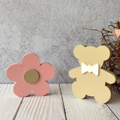 Urso + Flor Chá Revelação Decoração Bebê