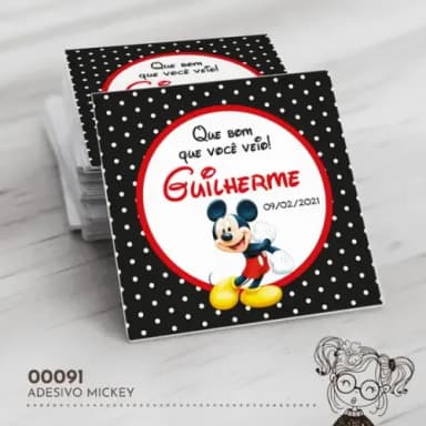 Adesivo Quadrado Mickey - 00091