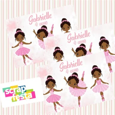 Adesivo Personalizado Retangular 10x7 Bailarina