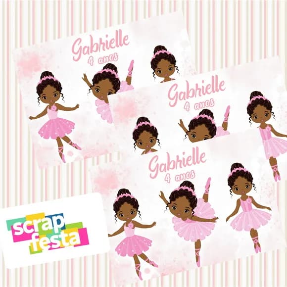 Adesivo Personalizado Retangular 10x7 Bailarina