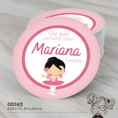 Adesivo Redondo Bailarina - 00162