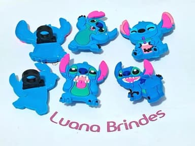 Ponteira P/lápis Stitch Emborrachado 8 Unidades Variados