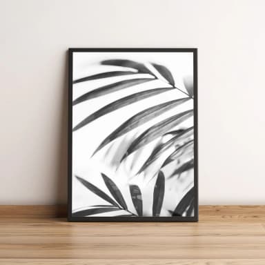 Quadro Folhagem Tropical em Preto e Branco 2561