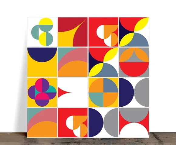 Azulejo Decorativo Retrô Geométrico Abstrato 15x15 Cerâmica