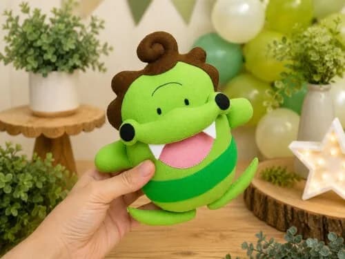 Boneco Jacaré Em Feltro Artesanal 24 Cm Decoração Festa