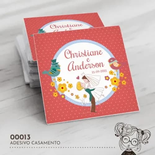 Adesivo Quadrado Casamento - 00013