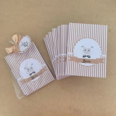 Lembrancinha Mini Bloco personalizado Ovelhinha S/ Lápis