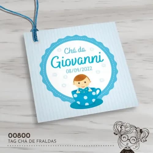 Tag Quadrada Chá de Fraldas - 00717