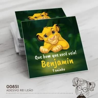 Adesivo Quadrado Rei Leão - 00851