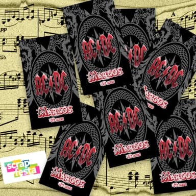 Adesivo Personalizado Retangular Tubete 4x7 Rock'n Roll