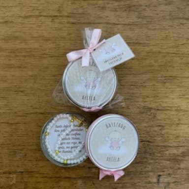 Lembrancinha com Mini Terço e Oração do Anjo da Guarda