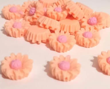 Apliques Girassol Rosa com Furo Passante - 10 Peças