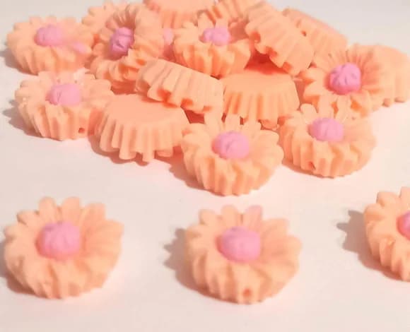 Apliques Girassol Rosa com Furo Passante - 10 Peças