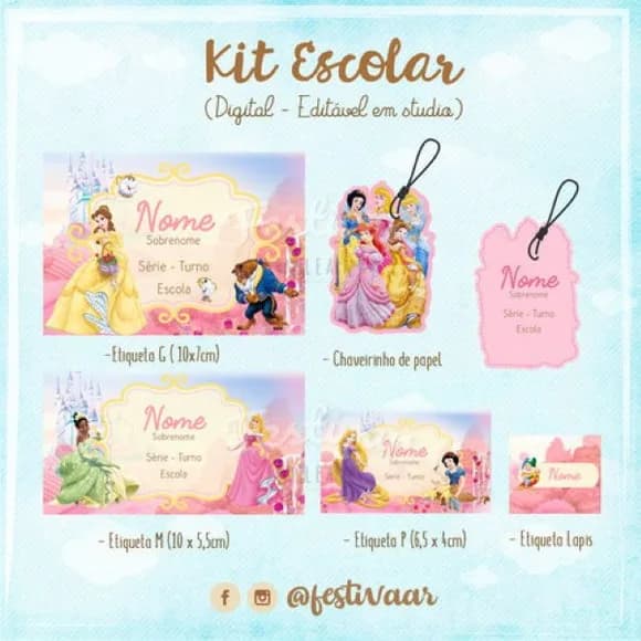 60 Etiquetas Escolares Personalizadas Prova D'agua