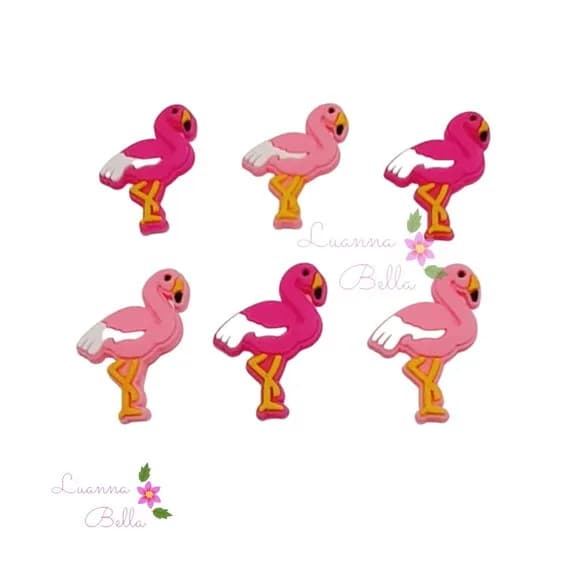 Apliques Emborrachados Flamingos- pct c/6 unds