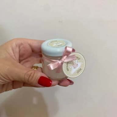 Lembrança Batizado Vela Vegetal Aromática Vidro Anjinha