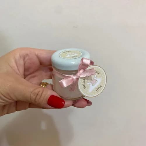 Lembrança Batizado Vela Vegetal Aromática Vidro Anjinha