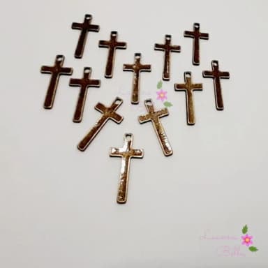 Pingente Crucifixo de Metal Dourado - pacts c/12 unds