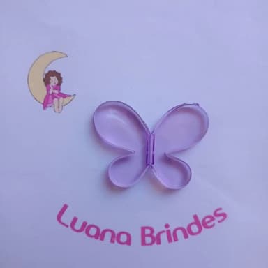 Borboleta Passante Acrilica Lilás 3,8cm Pct 10 Unidades