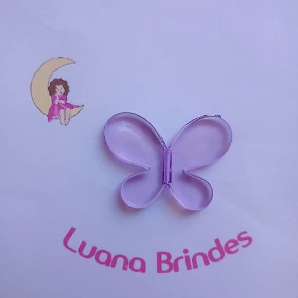 Borboleta Passante Acrilica Lilás 3,8cm Pct 10 Unidades