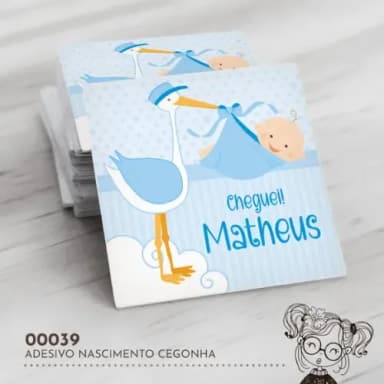 Adesivo Quadrado Cegonha - 00039