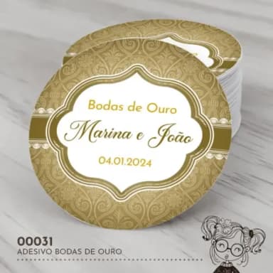 Adesivo Redondo Bodas de Ouro - 00031