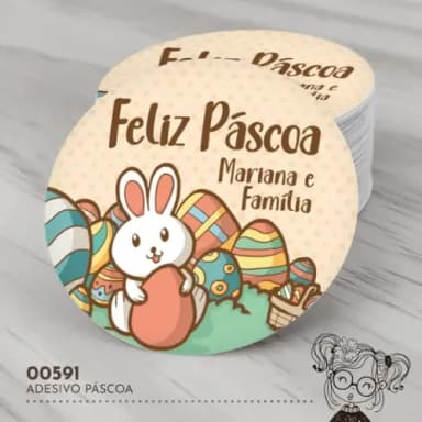 Adesivo Redondo Páscoa - 00591