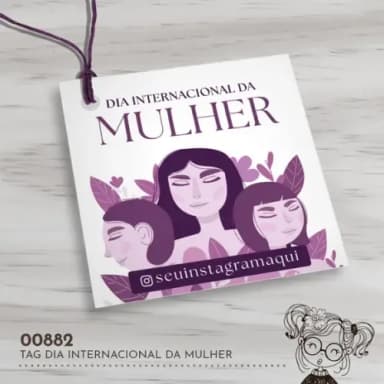 Tag Quadrada Dia Internacional da Mulher - 00882
