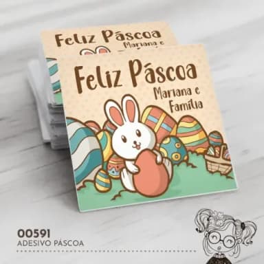 Adesivo Quadrado Páscoa - 00591