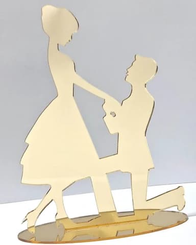 Topo de Bolo de Casamento Noivinhos Acrílico 1 Unidade