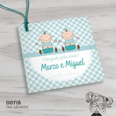 Tag Quadrada Gêmeos - 00718