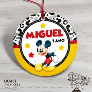 Tag Redonda Mickey - 00451