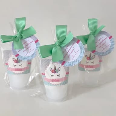 Álcool gel 70% Lembrancinha Maternidade Unicórnio