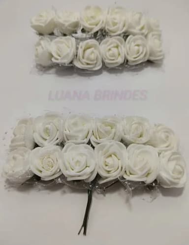 Buquês Flores de EVA Branco 2 Unidades com 12 Flores Cada