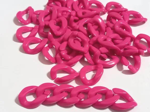 Elo para Corrente de Plástico Pink (19mm) - 100 Unid