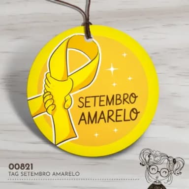 Tag Redonda Setembro Amarelo - 00821