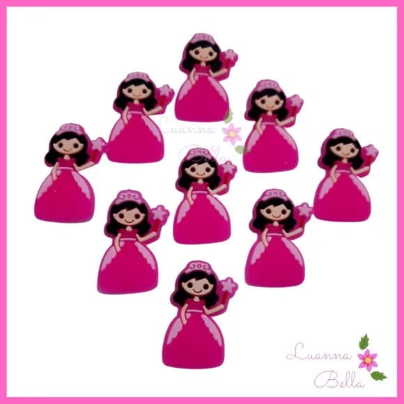 Aplique Princesa de Borracha- Pct c/7 unds