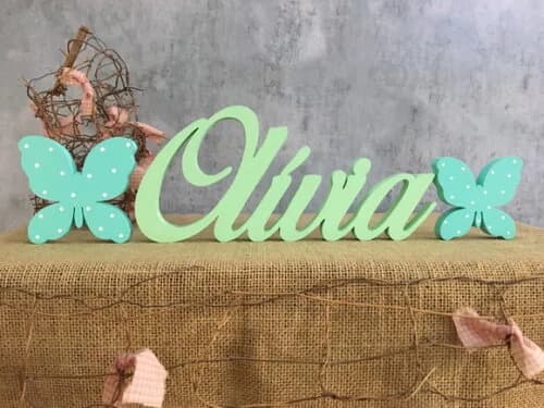 Letras Decorativas - Nome em mdf + Borboletas