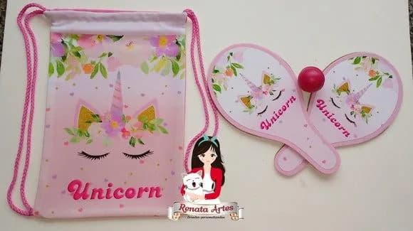 Mochila Ping Pong Personalizada Tema Unicornio 2