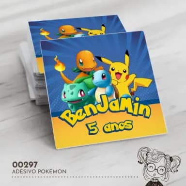Adesivo Quadrado Pokémon - 00297