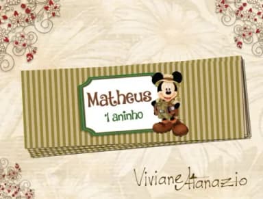 Rótulo Potinho Mickey Safari - 00049