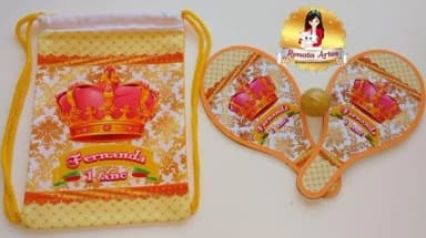 Mochila Ping Pong Tema Coroa Princesa Realeza