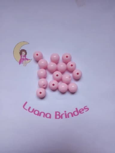 Bolinha Plástica Leitosa Rosa Bebe 10mm Pct 100 Unidades