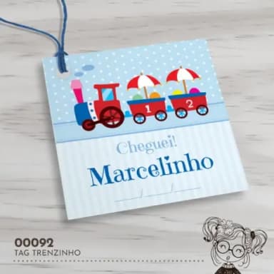 Tag Quadrada Trenzinho - 00092